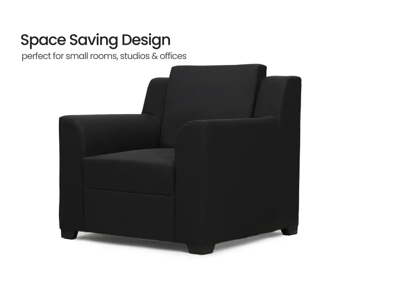 Erica Upholstered Single Seater Sofa in Charcoal Color
